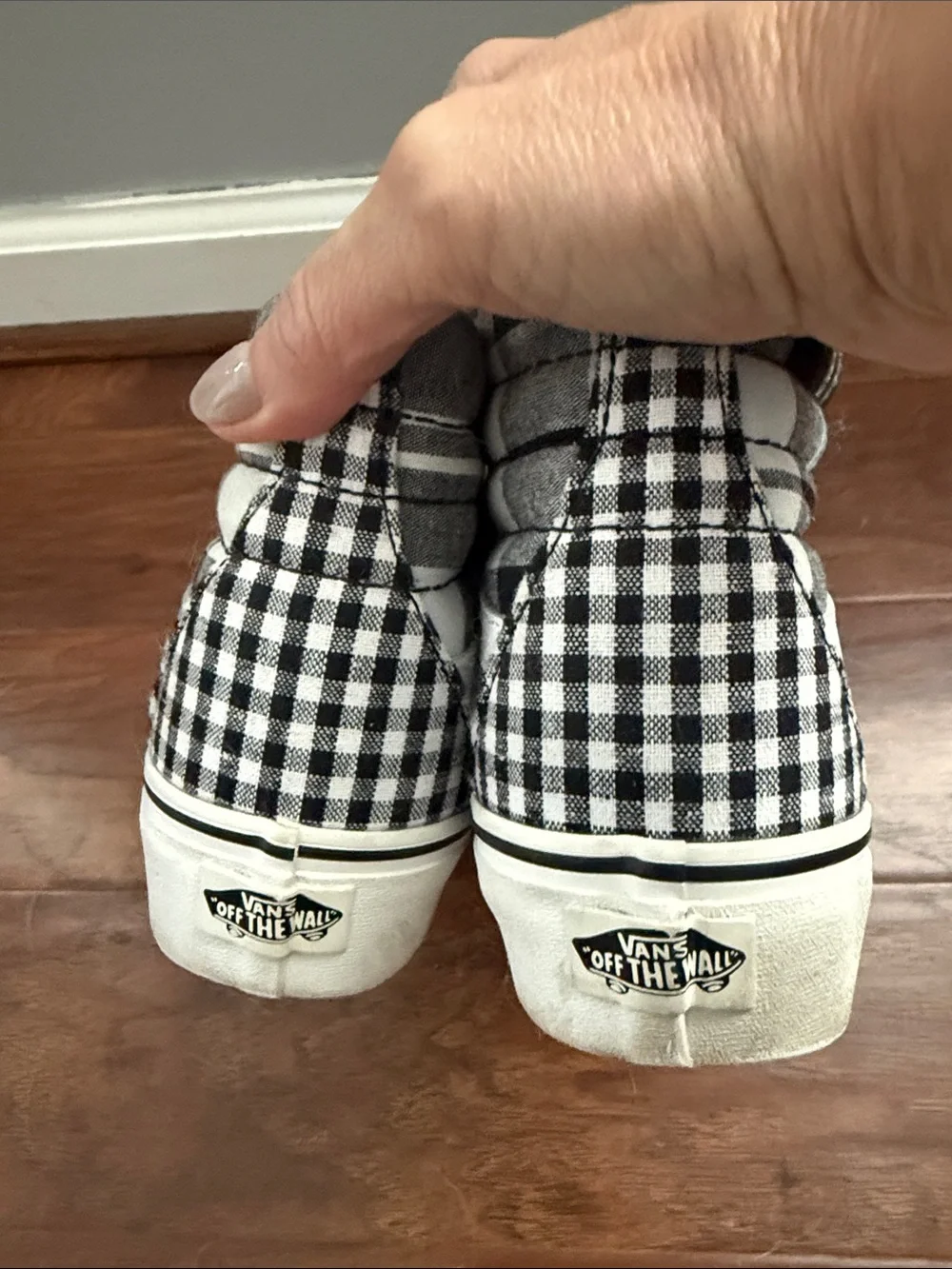 Vans Black and White Checkerboard High-Top Sneakers - Picture 5 of 5